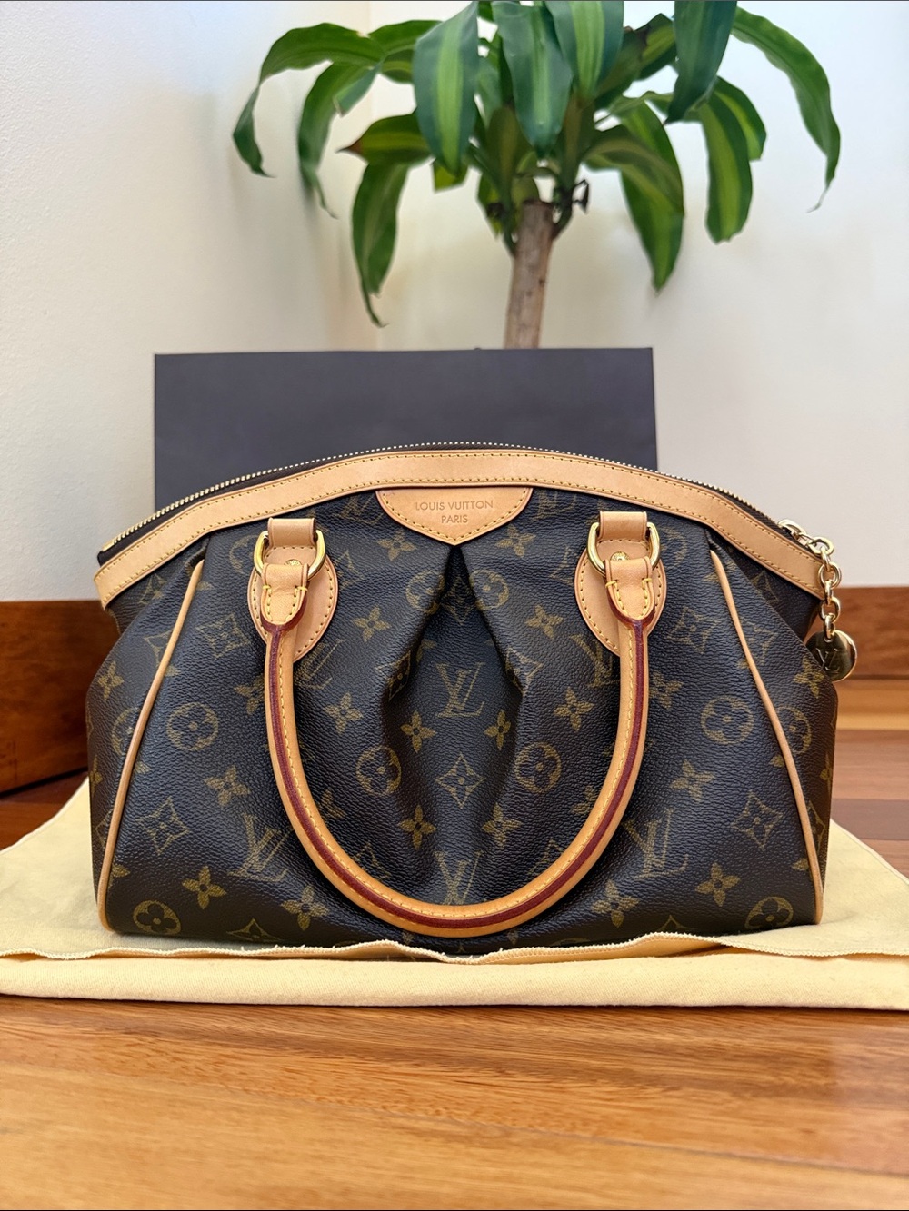 Louis Vuitton Monogram Tivoli PM Canvas Brown and Tan Satchel